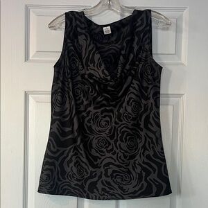 Jockey Black Rose Pattern Sleeveless Blouse